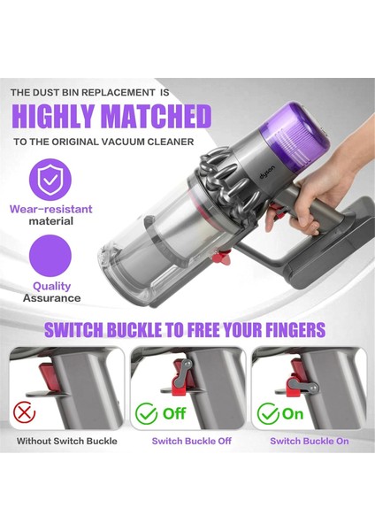 V11 V15 SV14 SV15 SV22 Elektrikli Süpürge Için Büyük Toz Haznesi Hepa Filtre Anahtarı Kilidi ile Değiştirin (Yurt Dışından) fiyatları