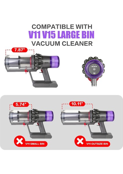 V11 V15 SV14 SV15 SV22 Elektrikli Süpürge Için Büyük Toz Haznesi Hepa Filtre Anahtarı Kilidi ile Değiştirin (Yurt Dışından) modelleri