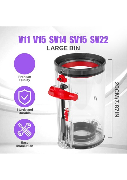 V11 V15 SV14 SV15 SV22 Elektrikli Süpürge Için Büyük Toz Haznesi Hepa Filtre Anahtarı Kilidi ile Değiştirin (Yurt Dışından) fırsatları