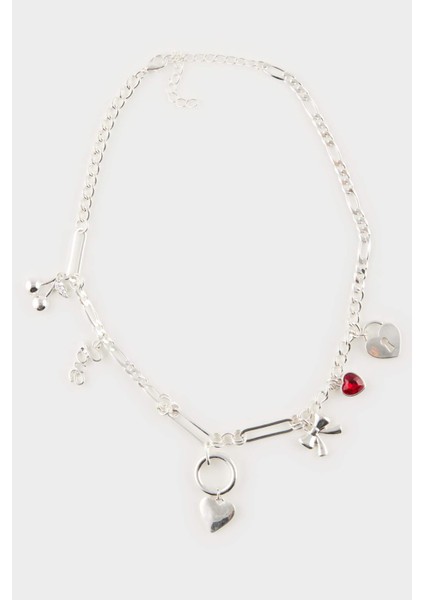 Kadın Silver Detaylı Charm Kolye E4473AXNS