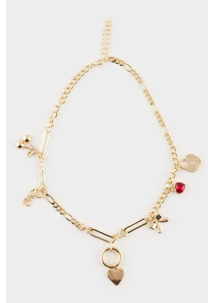 Kadın Gold Detaylı Charm Kolye E4473AXNS