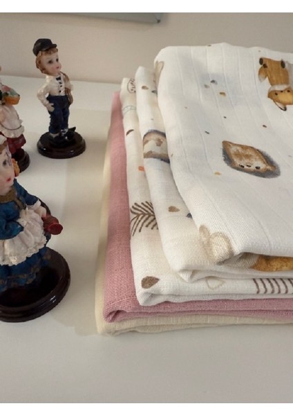 Baby Kety, 5'li Çok Amaçlı Mendil- Bebek Mendili %100 Pamuk 25X25