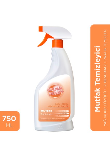 Clean Plus+ Yağ ve Kir Çözücü Ultra Güçlü Mutfak Temizleyici 750 ml