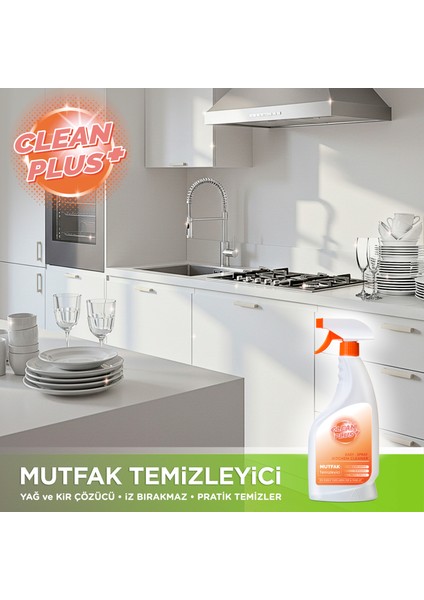 Clean Plus+ Yağ ve Kir Çözücü Ultra Güçlü Mutfak Temizleyici 750 ml