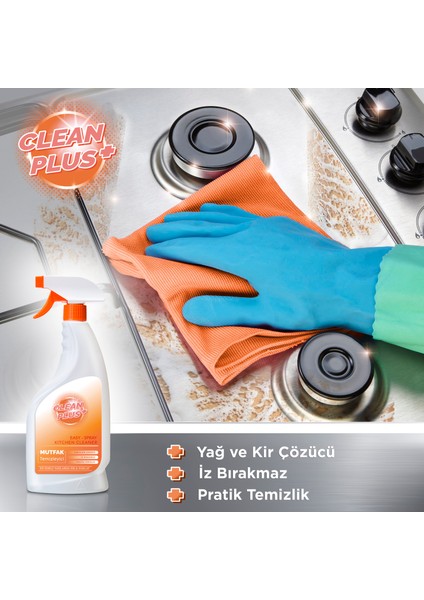 Clean Plus+ Yağ ve Kir Çözücü Ultra Güçlü Mutfak Temizleyici 750 ml