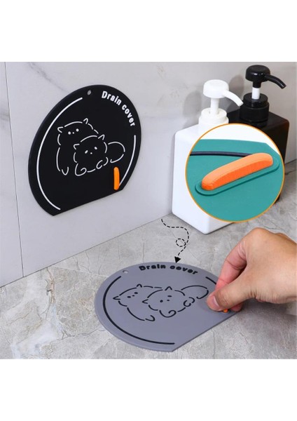 Gri Renk 3 Adet Kötü Koku Önleyici Silikon Mat Banyo Mutfak Lavabo Balkon Gider Tıpa Tıkacı Kapak modelleri