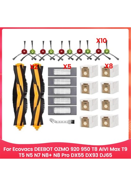 Ozmo 920 950 T8 Ana Yan Fırça Hepa Filtreleri Için (Yurt Dışından)