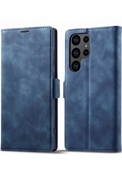 Samsung Galaxy S25 Ultra Kılıf 360 Tam Kaplar Deri Dokulu Kapaklı Cüzdan Standlı Kartvizitli Kopçalı Kapak Kartlıklı