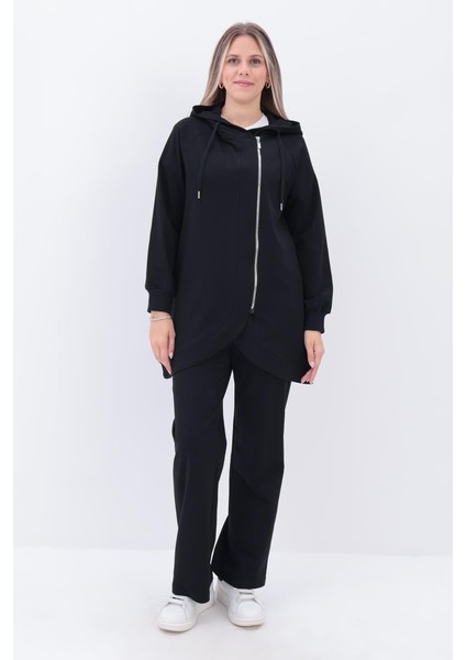 Siyah-Yandan Fermuarlı Cepli Eşofman Takımı fiyatları