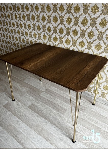 Gold Metal Ayaklı 70 x 110 Barok Mutfak Masası -Balkon-Çalışma Masası