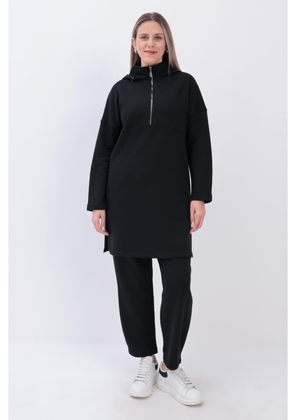 Siyah-Robalı Kapüşonlu Pantolonlu Takım fiyatları