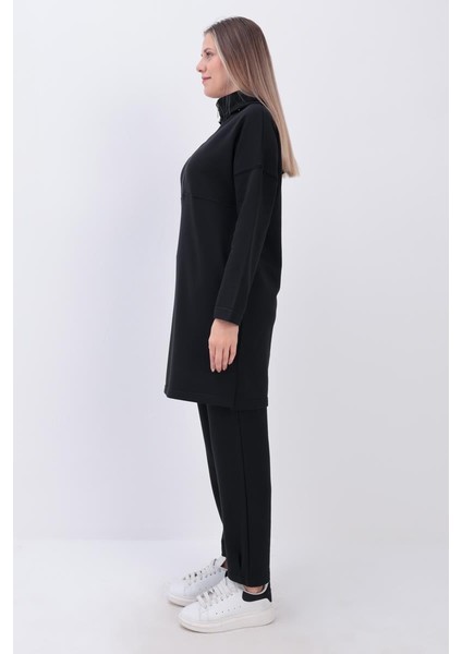 Siyah-Robalı Kapüşonlu Pantolonlu Takım modelleri