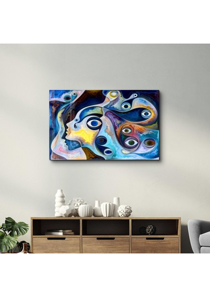 Eyes Abstract Dekorasyon Cam Duvar Tablosu