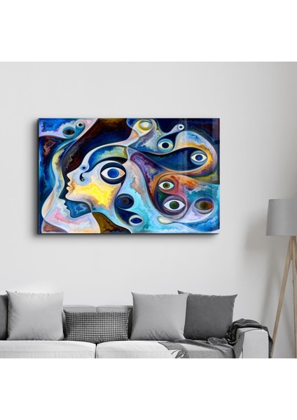 Eyes Abstract Dekorasyon Cam Duvar Tablosu