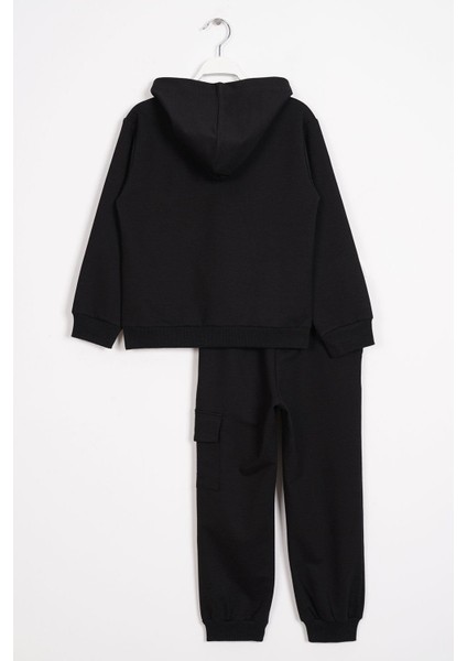 Kapüşonlu Kargo Cepli Haki Renk Erkek Çocuk Eşofman Takım modelleri