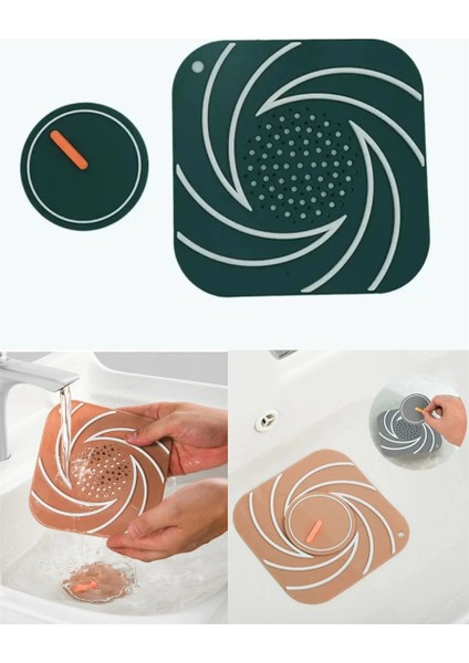 Yeşil Renk Delikli Silikon Kötü Koku Önleyici Banyo Mutfak Lavabo Koku Önleyici Sızdırmaz Ped