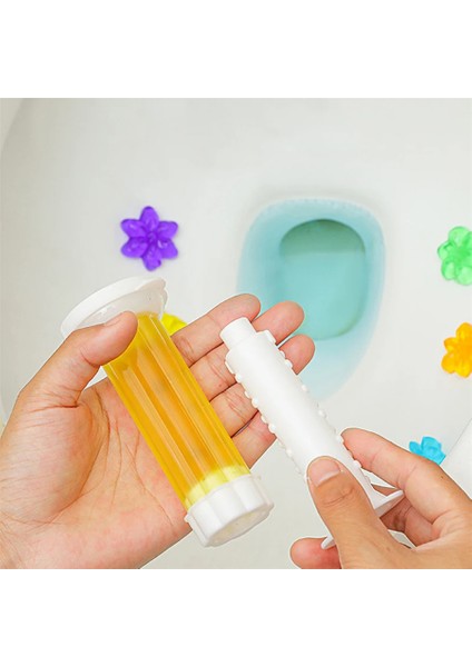 Sarı Tuvalet Temizleme Jeli Klozet Banyo Koku Giderici Damga Seti Desenli Koku Giderici Wc Jeli