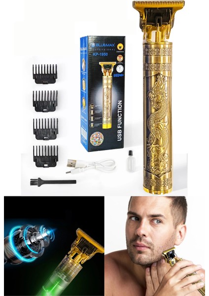 Traş Makinası Metal Gövdeli T-Bıçak Saç Ense Sakal Çizim Makinası