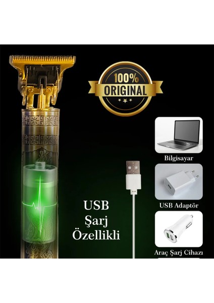 Traş Makinası Metal Gövdeli T-Bıçak Saç Ense Sakal Çizim Makinası fırsatları