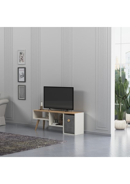 Güne Plus Tv Standı Beyaz Meşe