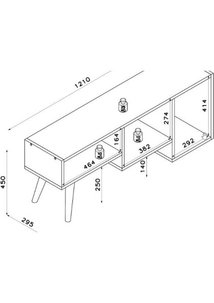 Güne Plus Tv Standı Beyaz Meşe