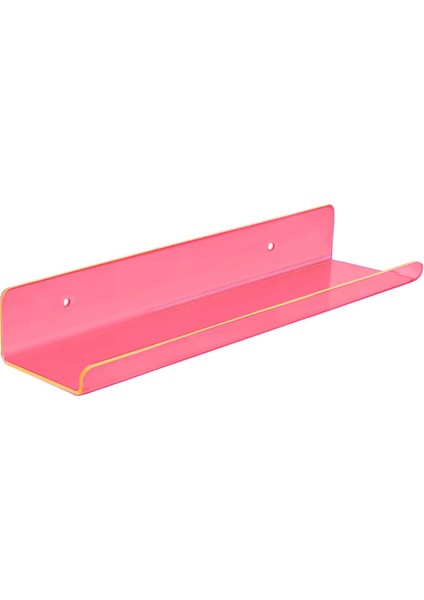 Transparan Neon Pembe Duvar Raf (50 cm x 10 cm )