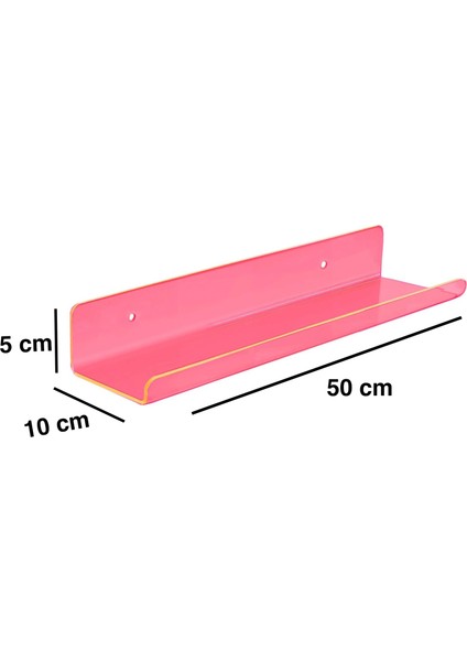 Transparan Neon Pembe Duvar Raf (50 cm x 10 cm ) fiyatları
