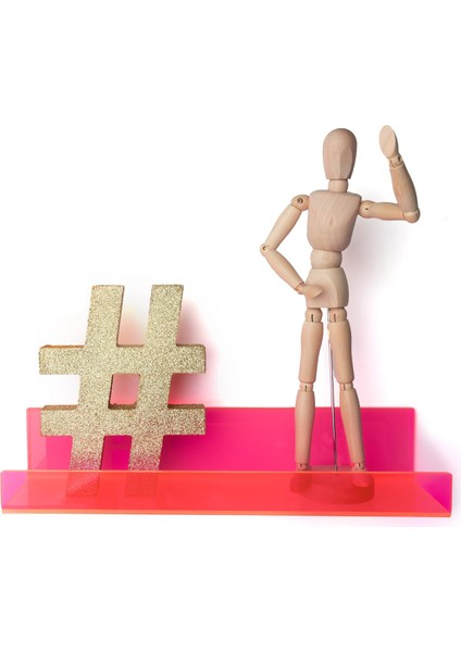 Transparan Neon Pembe Duvar Raf (50 cm x 10 cm ) indirimleri