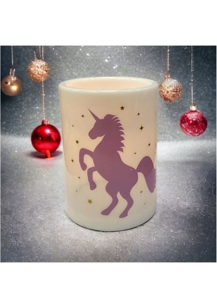 Unicorn Kupa Bardak Şeklinde LED Mum