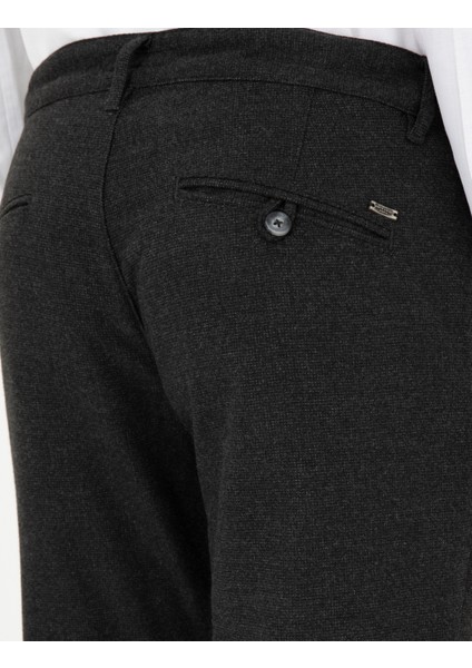 Erkek Antrasit Slim Fit Bağcıklı Kanvas Pantolon 50296178-VR006