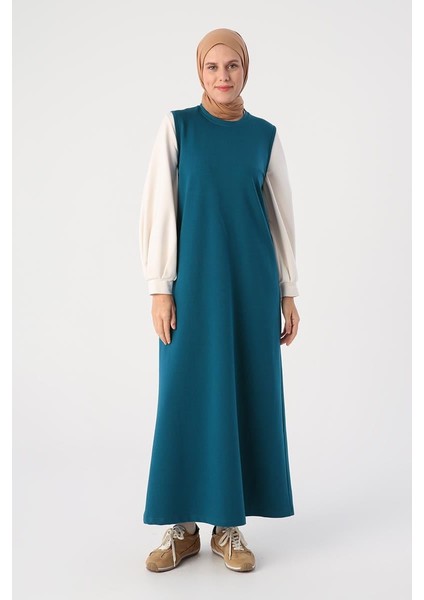 Açık Petrol-Kısa Hırkalı Kolsuz Elbiseli Takım indirimleri