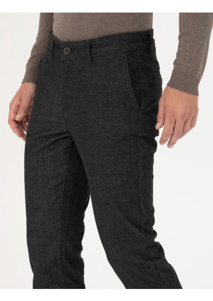Erkek Antrasit Slim Fit Kanvas Pantolon 50278130-VR006