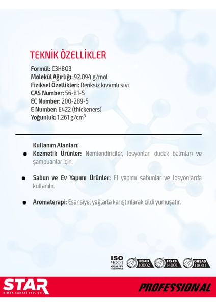 Bitkisel Gliserin 1000 ml – Doğal ve Çok Amaçlı Nemlendirici modelleri