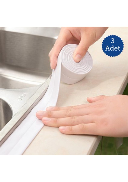 3ADET Su Sızdırmaz Geçirmez Bant Lavabo Küvet Kenar Bandı