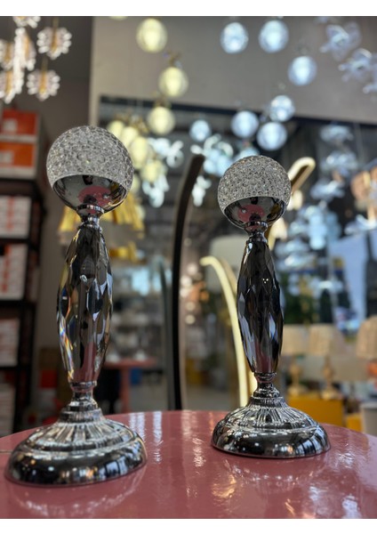 Krom Renk LED Aydınlatmalı Masa Lambası fırsatları