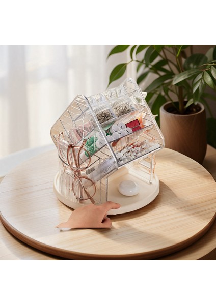 Kozmetik Saklama Kutusu - Dönen Şeffaf Üst Düzey Anlam - Çok Fonksiyonlu Mücevher Saklama Kutusu (Yurt Dışından) fırsatları