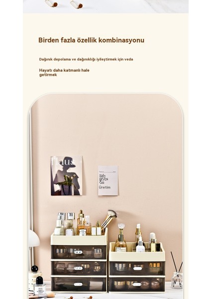 Kozmetik Saklama Kutusu - Çok Katmanlı Cilt Bakım Ürünü Masa Çekmecesi Rafları (Yurt Dışından) modelleri