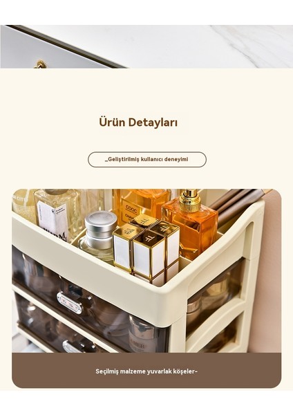 Kozmetik Saklama Kutusu - Çok Katmanlı Cilt Bakım Ürünü Masa Çekmecesi Rafları (Yurt Dışından) fırsatları