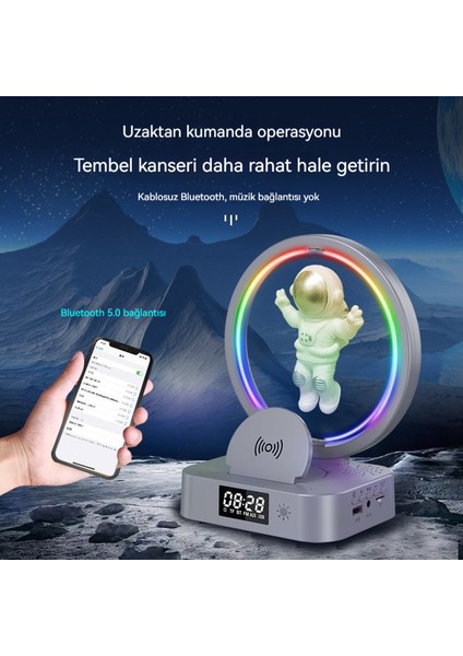 Manyetik Levitasyon Bluetooth Ses Saati Üst Düzey ve Şıktır (Yurt Dışından)