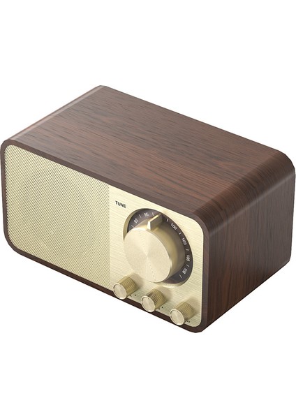 Retro Bluetooth Hoparlör Ahşap Radyo Tf Kartı Takılabilir (Yurt Dışından)