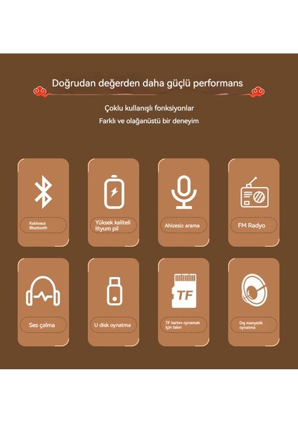 Retro Bluetooth Hoparlör Taşınabilir Radyo (Yurt Dışından)