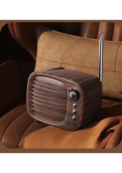 Retro Bluetooth Hoparlör Kablosuz Takılabilir Kartlı Radyo (Yurt Dışından)