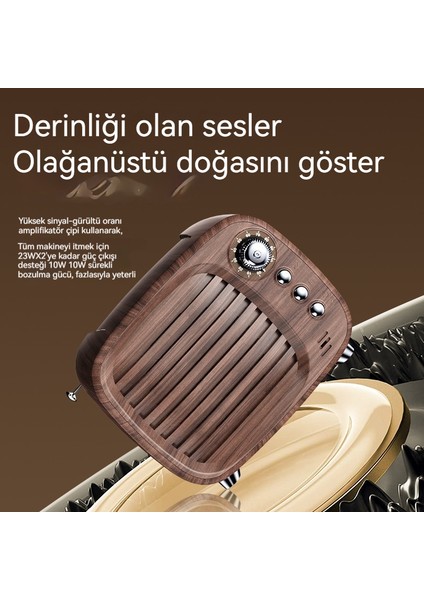 Retro Bluetooth Hoparlör Kablosuz Takılabilir Kartlı Radyo (Yurt Dışından)