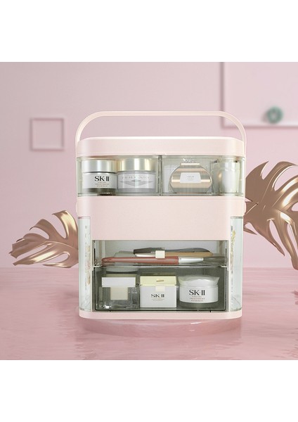 Işıklı Makyaj Aynası - Kozmetik Saklama Kutusu - Ruj, Kozmetik, Cilt Bakım Ürünleri, Mücevher Rafları (Yurt Dışından)
