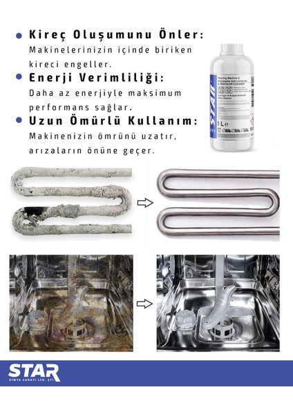 Çamaşır Makinesi Kazan Temizleyici ve Kireç Önleyici 1000 ml