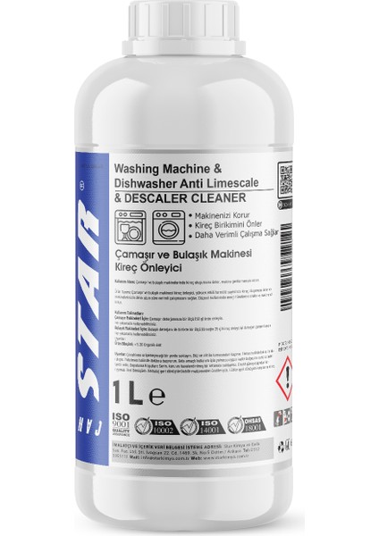 Çamaşır Makinesi Kazan Temizleyici ve Kireç Önleyici 1000 ml