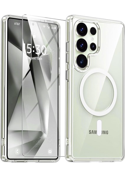 Samsung Galaxy S25 Ultra Magsafe Kılıf + Cam Ekran Koruyucu Seti