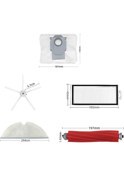 Ecovacs Deebot X1 OMNI/T10 Turbo Filtre Ana Yan Fırça Paspası Için 18 Adet (Yurt Dışından) modelleri