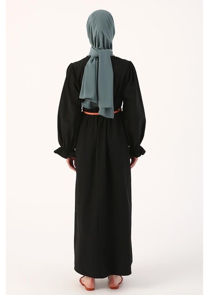 Siyah-Büzgülü Kemerli Elbise fırsatları