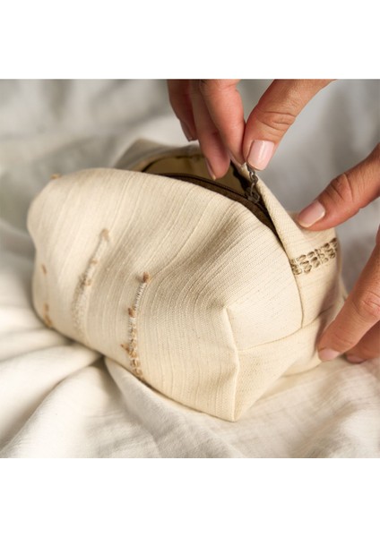 Makyaj Çantası Düzenleyici Seyahat Tipi Çanta Organizer Natural | Ekru